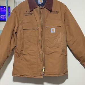 Vintage Carhartt Men's Field Coat/Jacket with Oilfield Logos